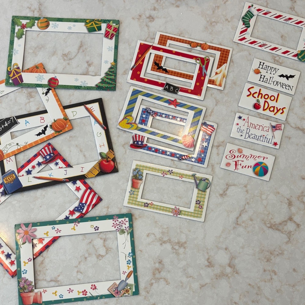 Festive Picture Frame Magnets Set